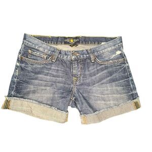 Lucky Brand High Rise Dark Wash Distressed Denim Riley Shorts